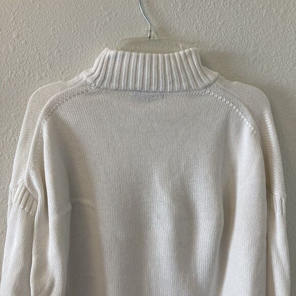 J. Crew Sweater Women's Sm Cotton Cashmere Blend Pocket Mockneck White Preppy - Picture 8 of 14